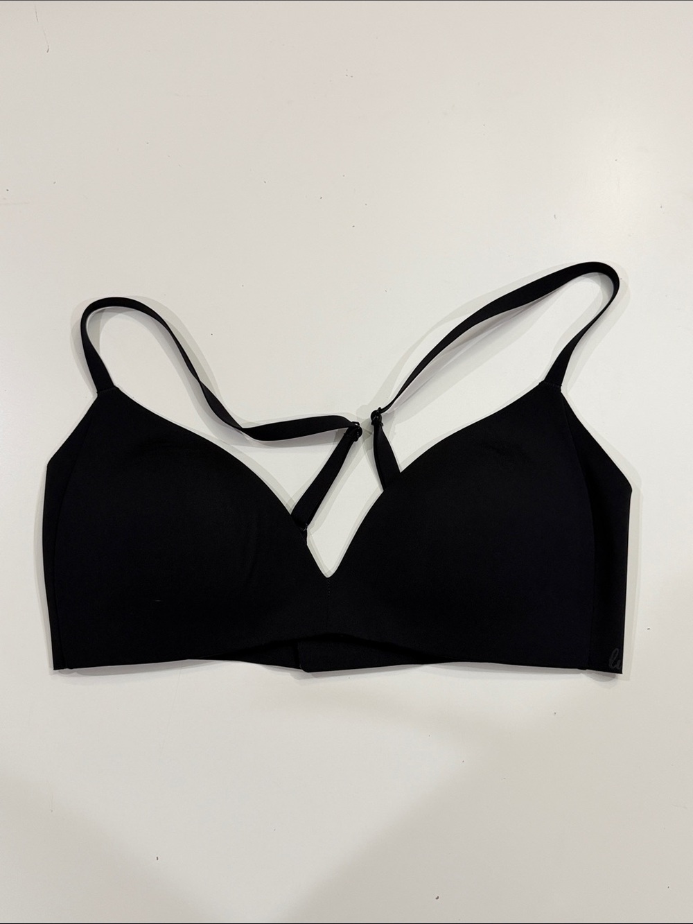 Lululemon Black V-Neck Wireless Bra with Strappy Detail